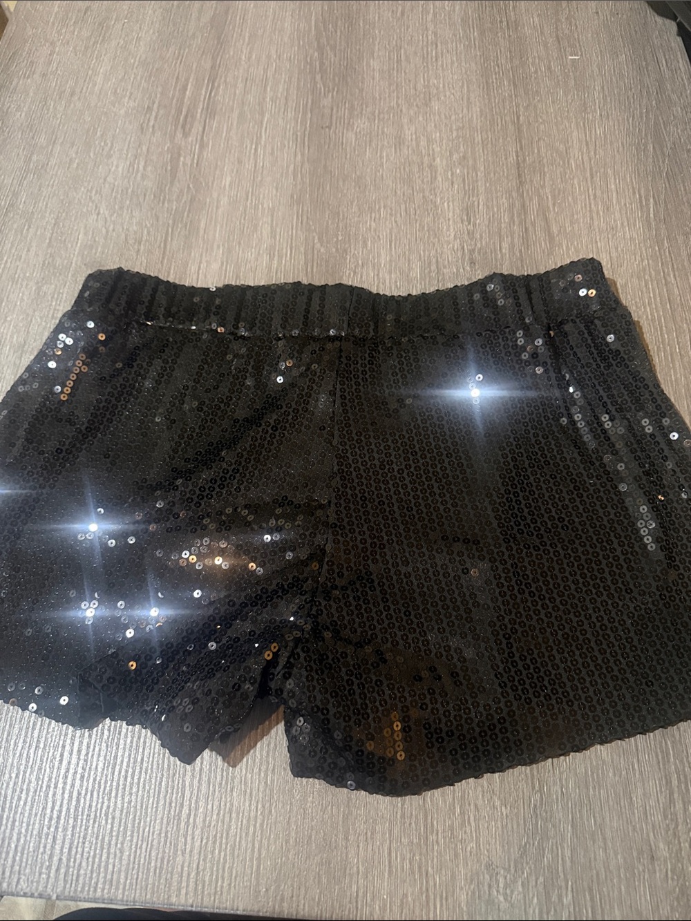 Spirit Black Sequin High-Waist Women's Shorts - Picture 4 of 4